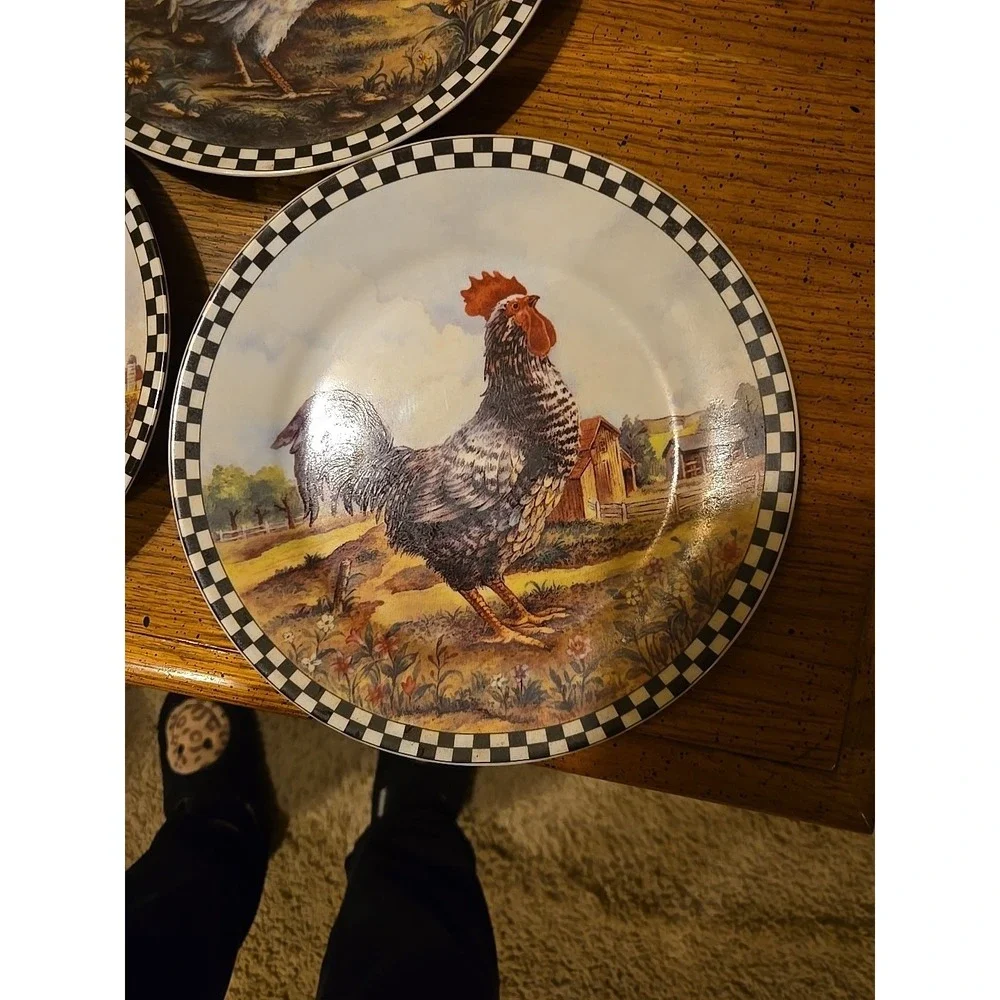 decorative farm rooster wall‎ plate